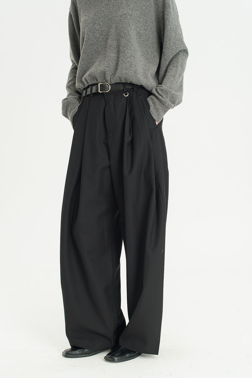 Unisex Pintuck Pants, Black