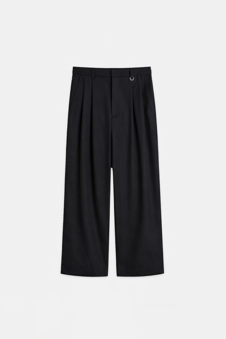 Unisex Pintuck Pants, Black