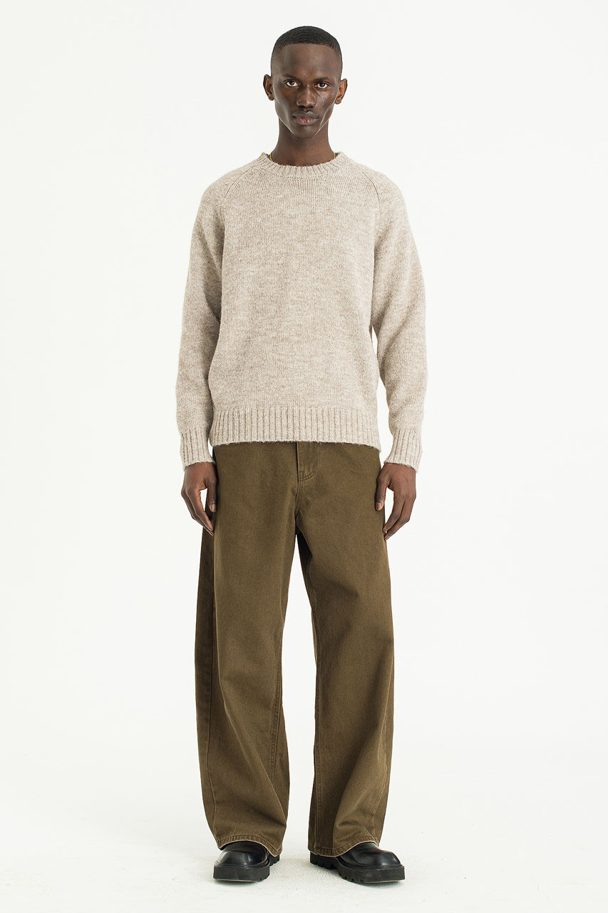 Menswear | Raglan Boucle Knit, Beige