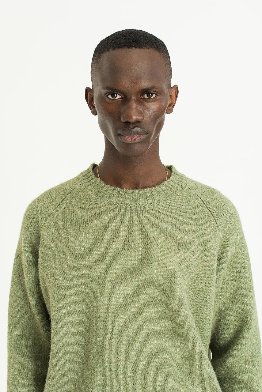 Menswear | Raglan Boucle Knit, Green