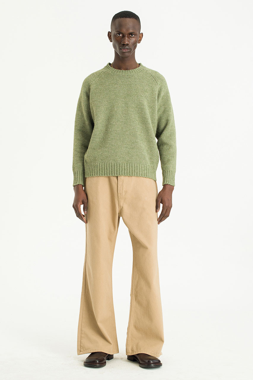 Menswear | Raglan Boucle Knit, Green