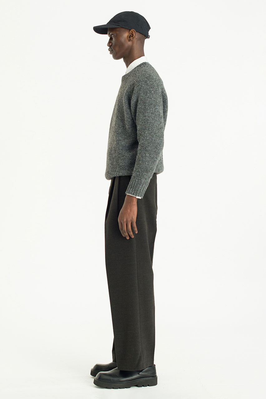 Menswear | Raglan Boucle Knit, Charcoal