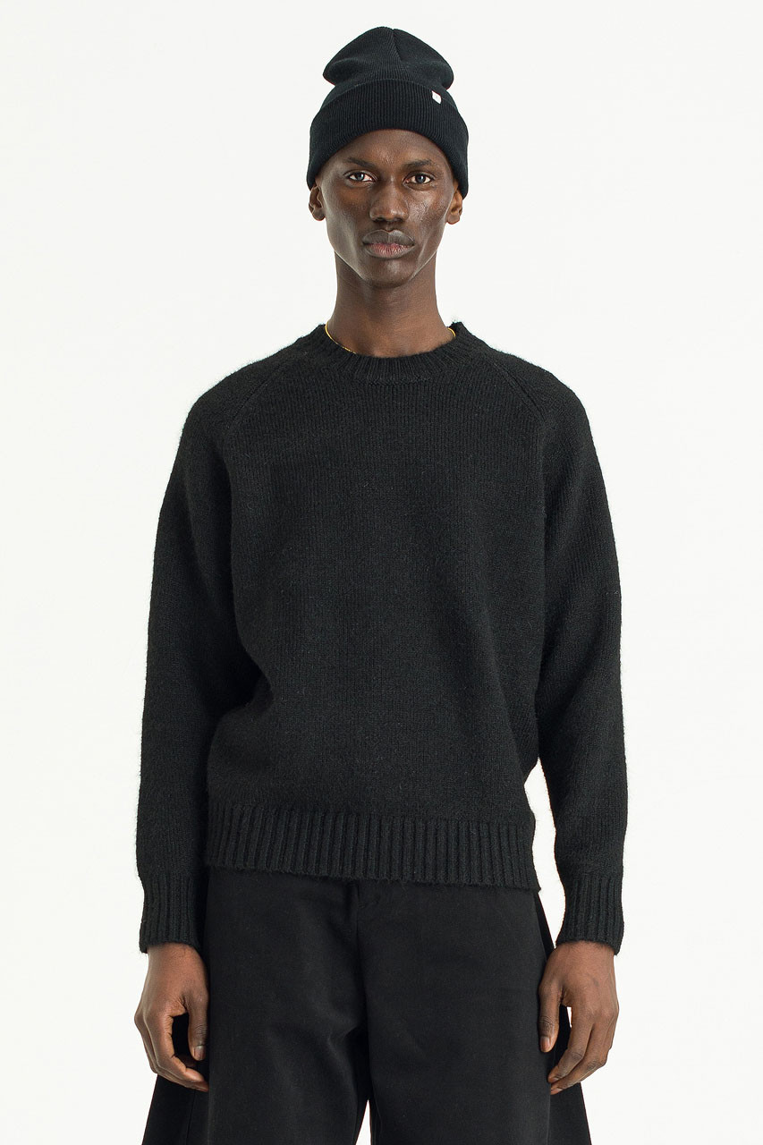 Menswear | Raglan Boucle Knit, Black