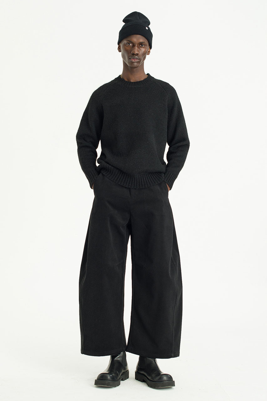 Menswear | Raglan Boucle Knit, Black