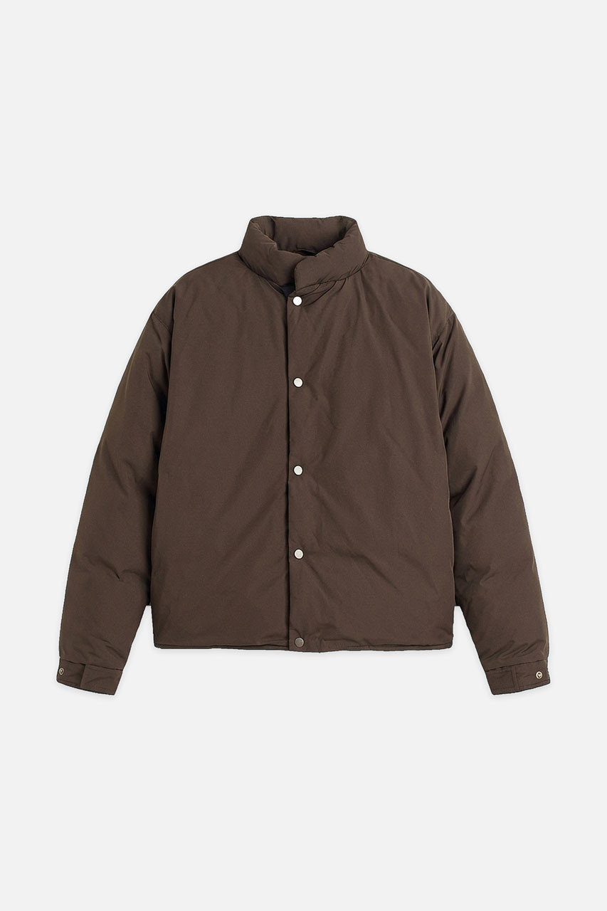 Menswear | Cropped-Down Jacket, Dark Brown