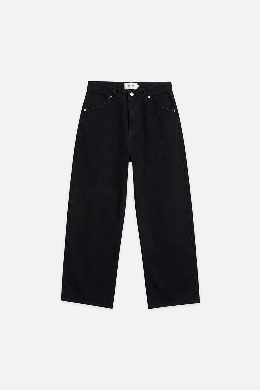 Menswear | Curved Twill Pants, Black