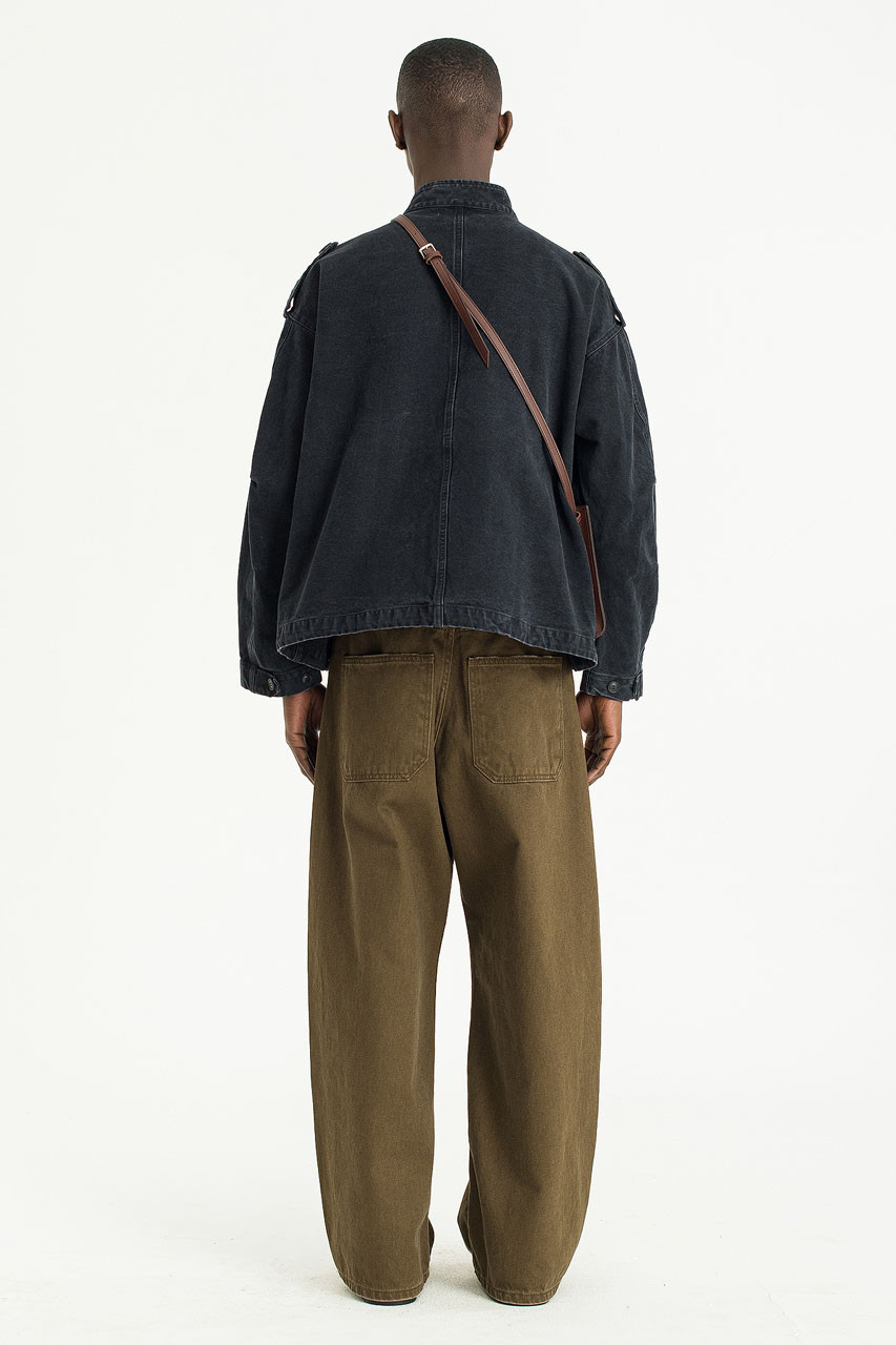 Menswear | Distressed Military Jacket, Black