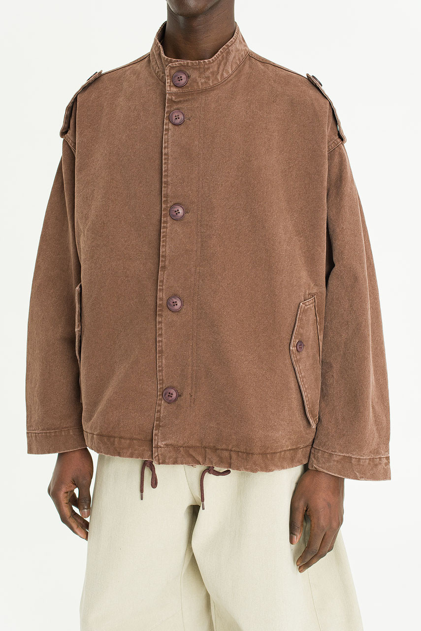 Menswear | Distressed Military Jacket, Wine