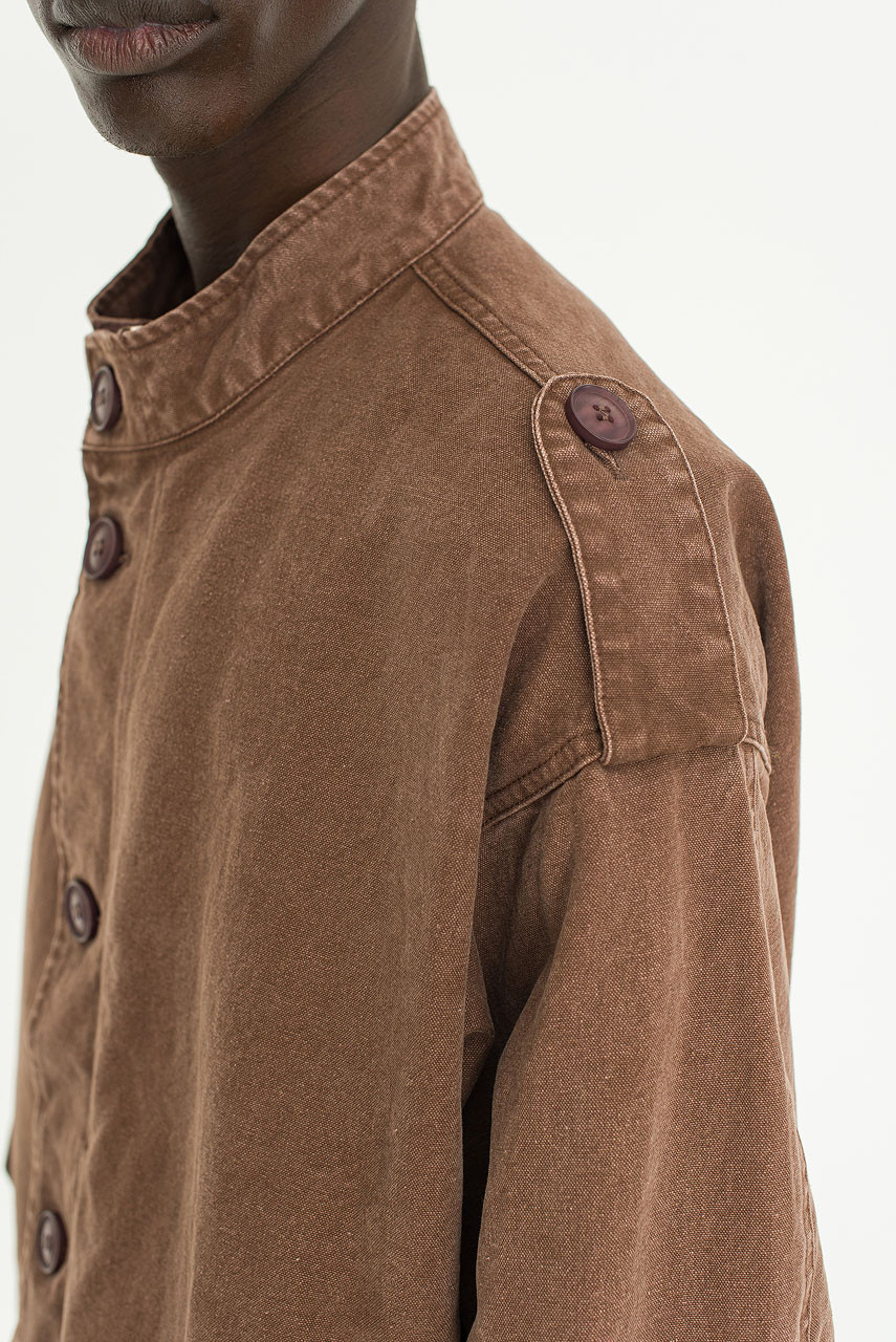 Menswear | Distressed Military Jacket, Wine