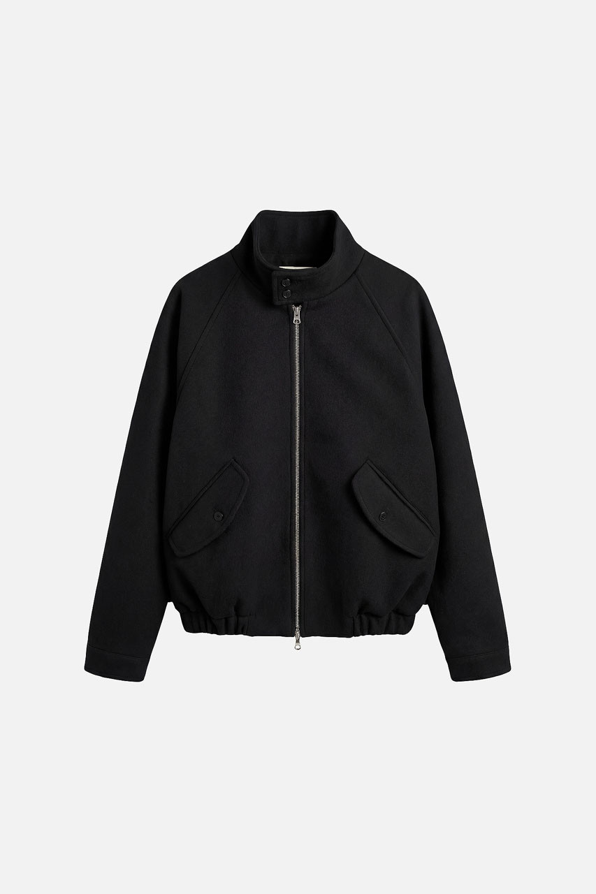 Menswear | Funnel-Neck Bomber Jacket, Black