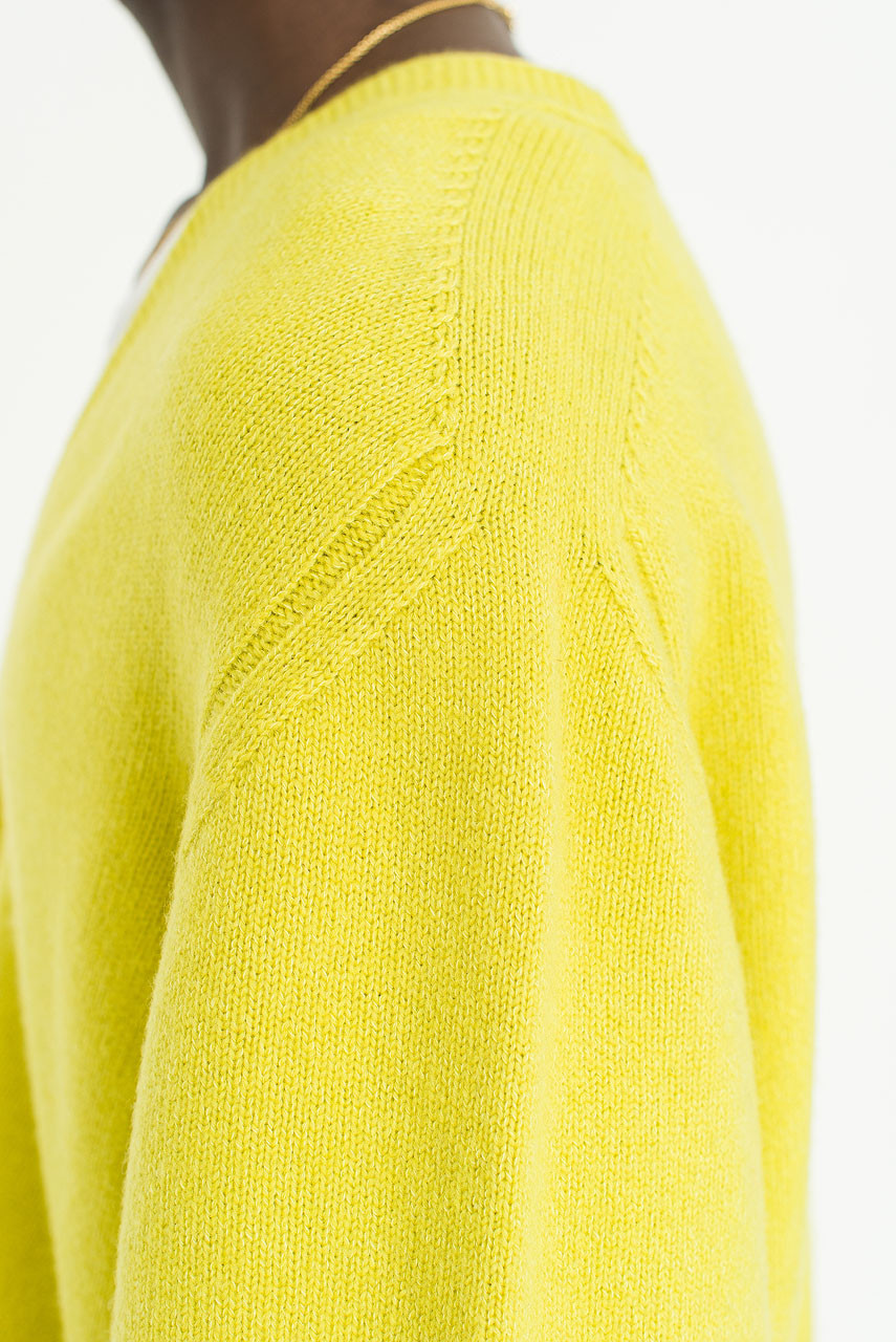 Menswear | Fine Wool Cardigan, Lime