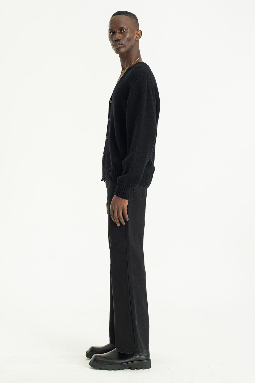 Menswear | Fine Wool Cardigan, Black