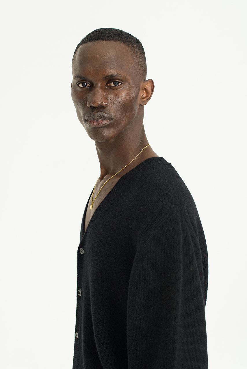 Menswear | Fine Wool Cardigan, Black