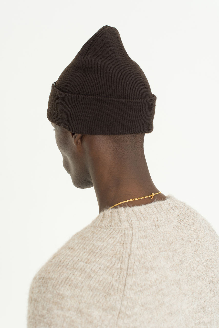 Menswear | Ridge Knit Beanie, Brown