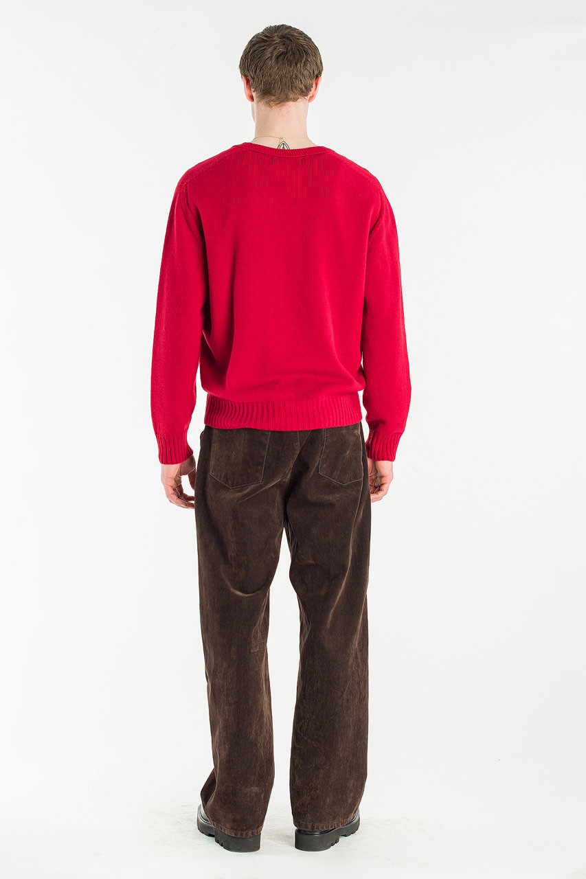 Menswear | Fine Wool Cardigan, Red