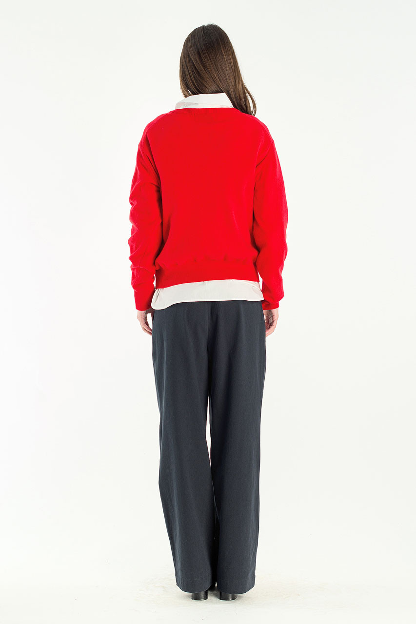 Ever V Neck Jumper, Red