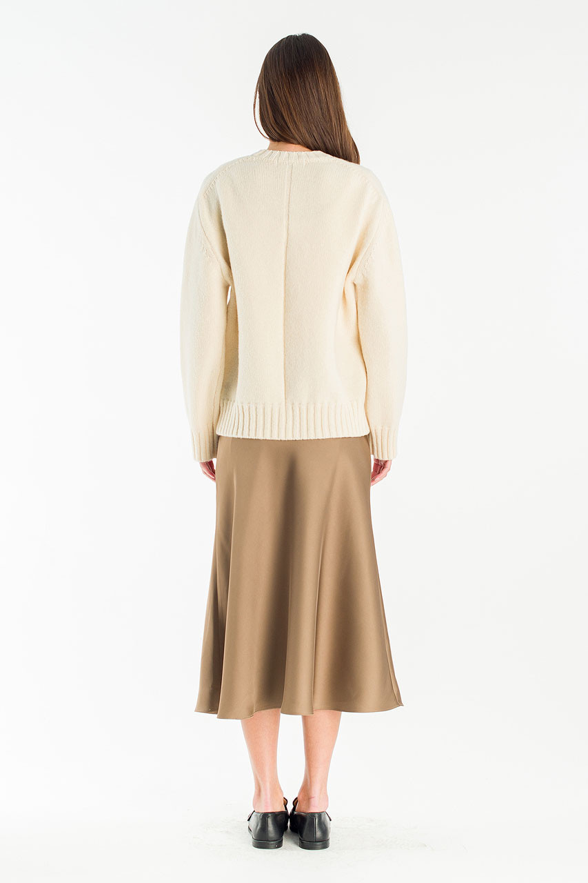 Aire Wool Crew Neck Jumper, Ivory