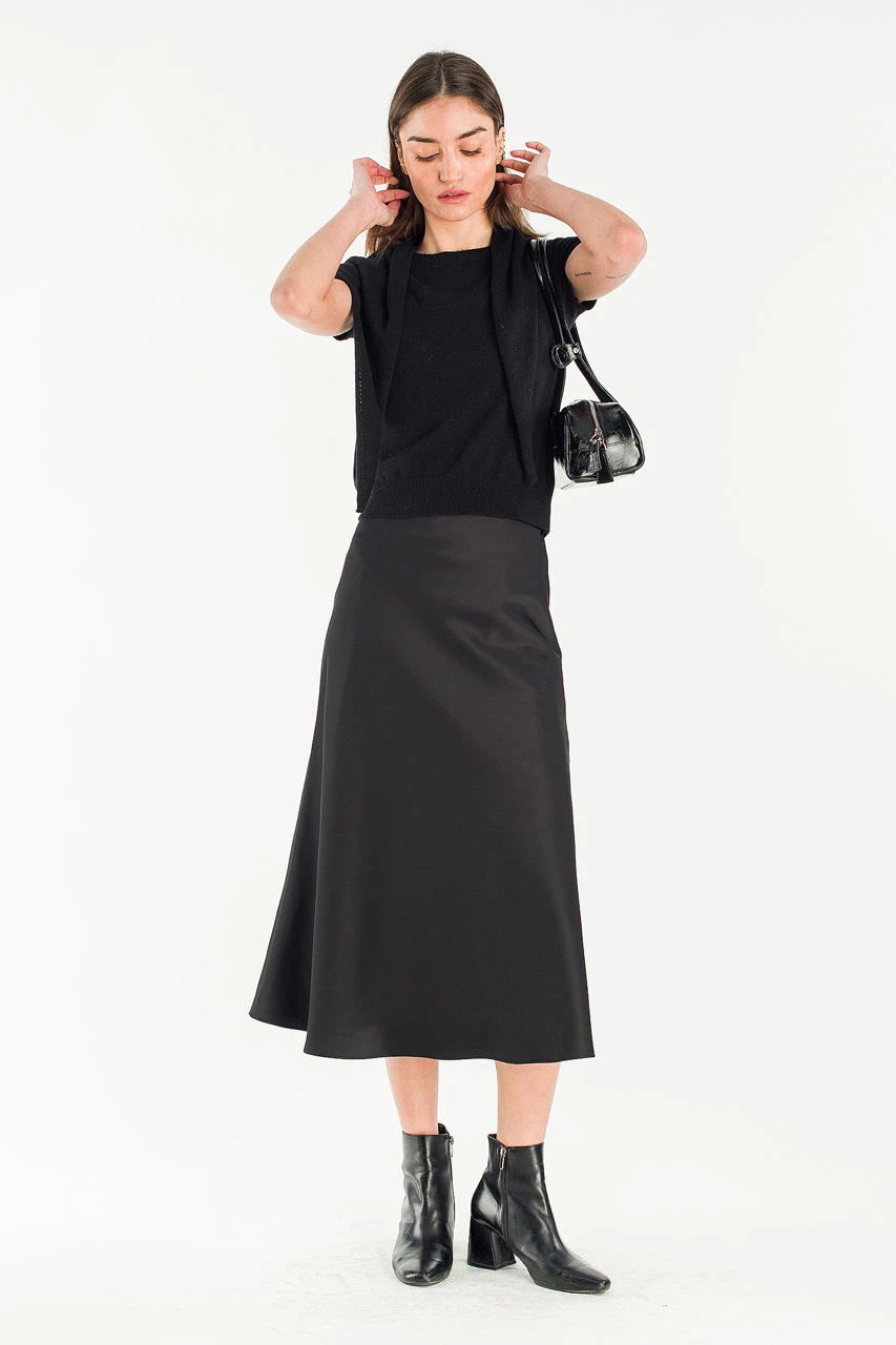 Mas Mid Length Skirt, Black