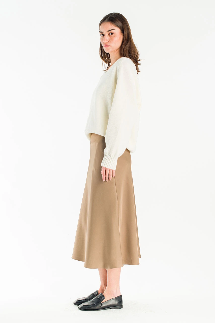 Mas Mid Length Skirt, Brown