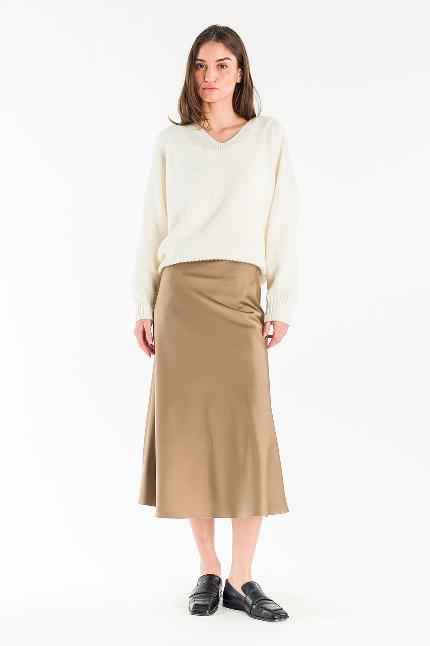 Mas Mid Length Skirt, Brown