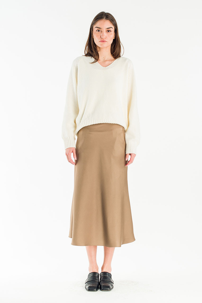Mas Mid Length Skirt, Brown