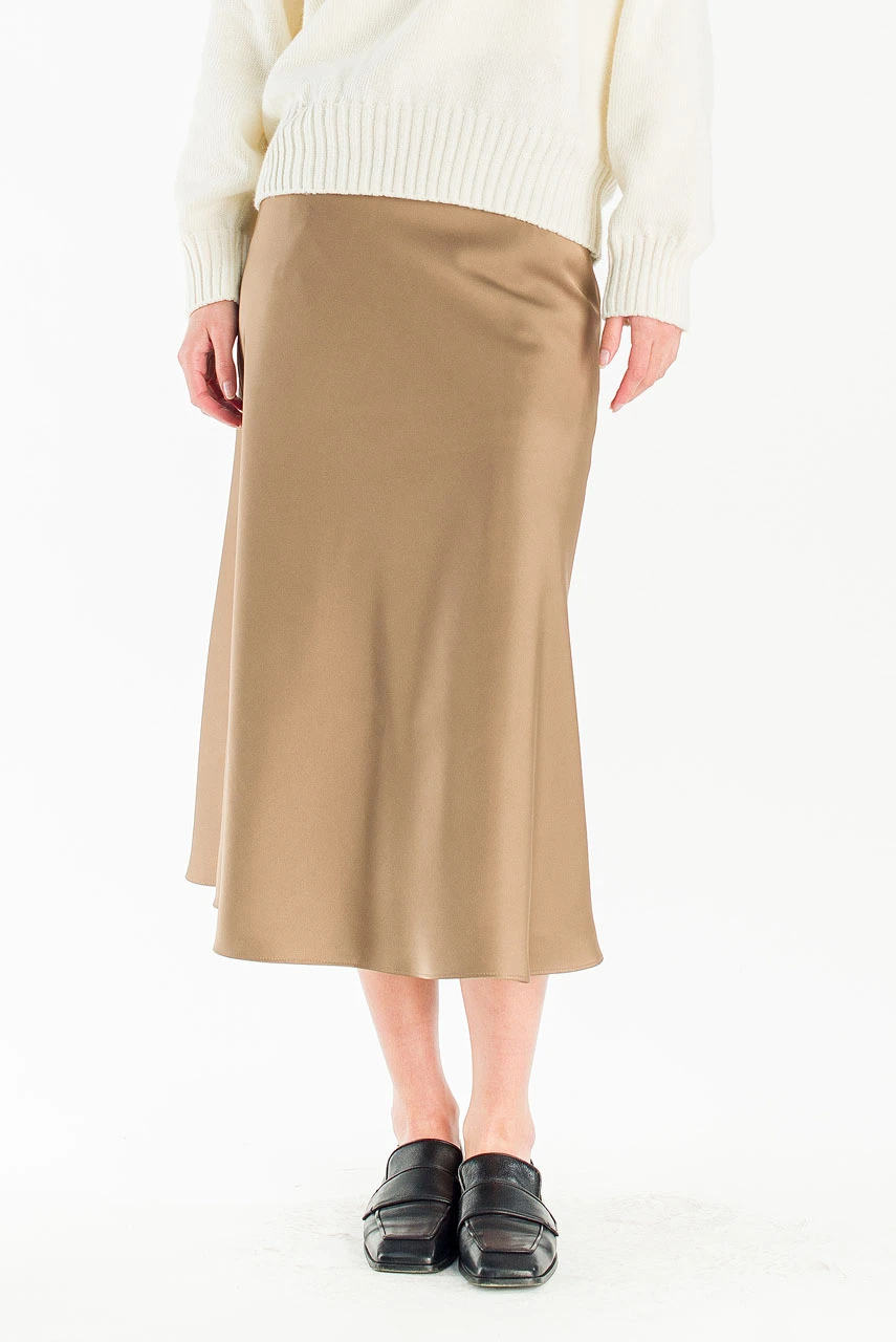 Mas Mid Length Skirt, Brown