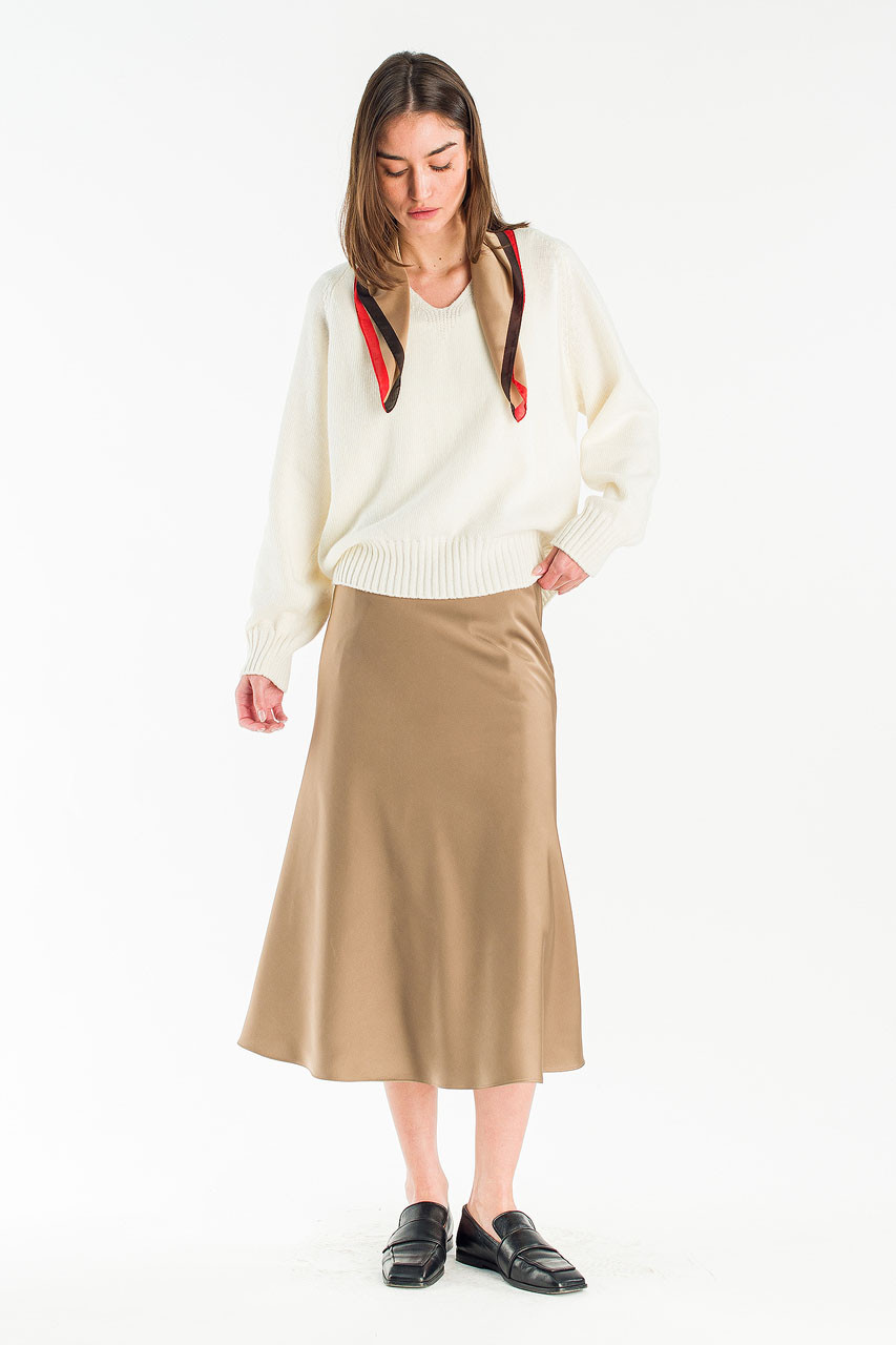 Lily V Neck Jumper, Ivory