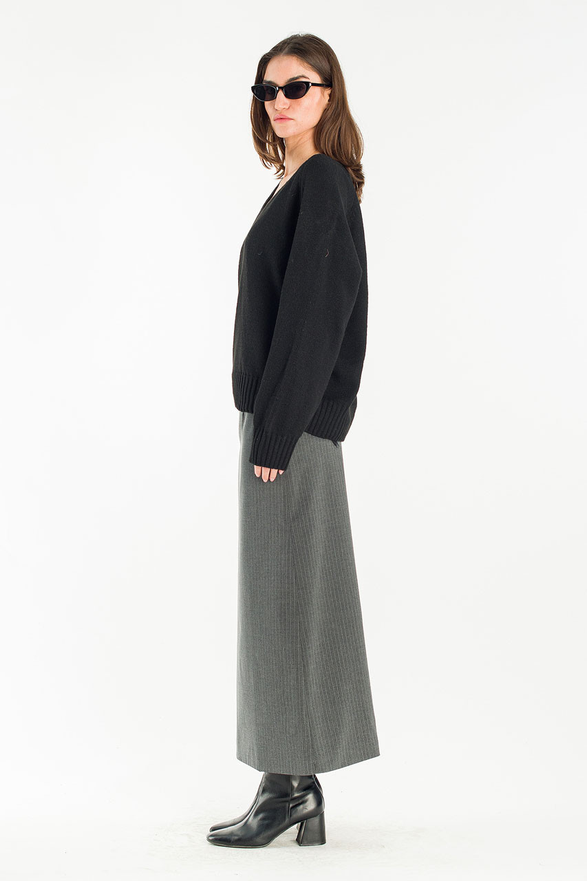 Lily V Neck Jumper, Black