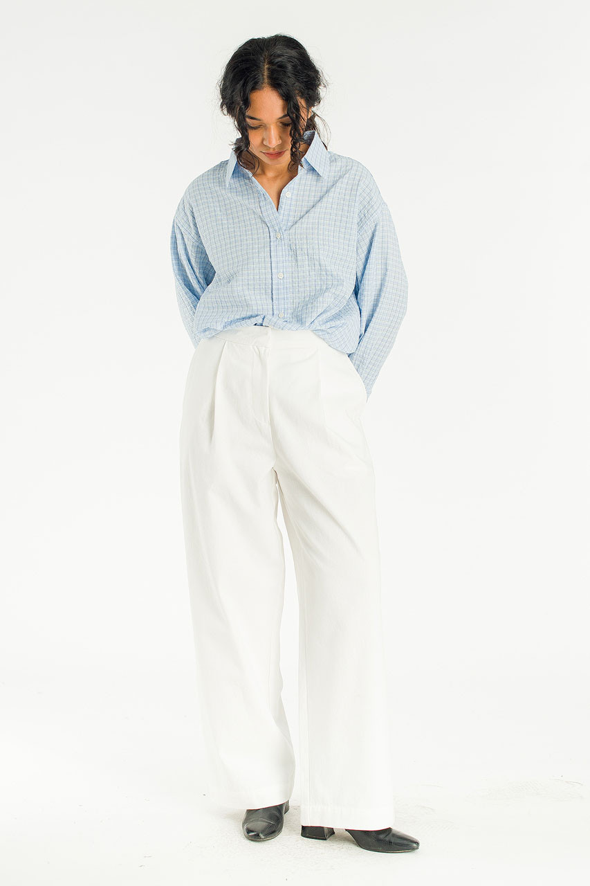 Cosy Pin Tuck Pants, White