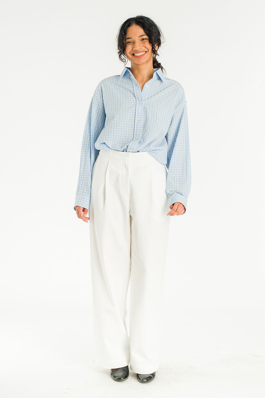 Cosy Pin Tuck Pants, White