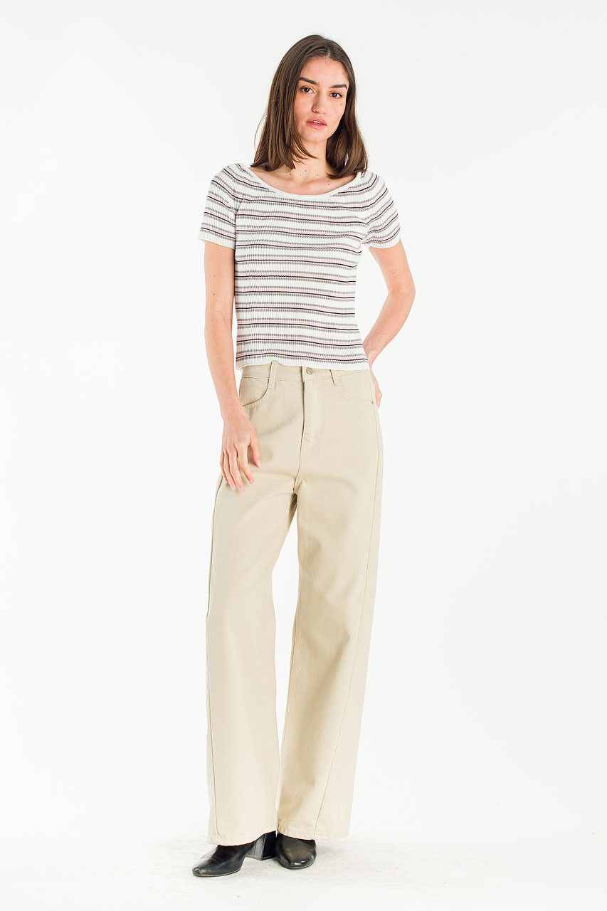 Natural Denim Pants, Beige