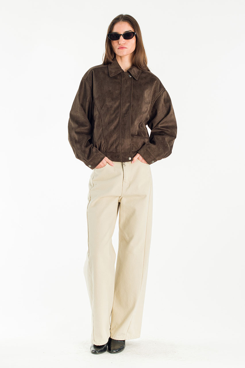 Bea Suede Blouson, Khaki