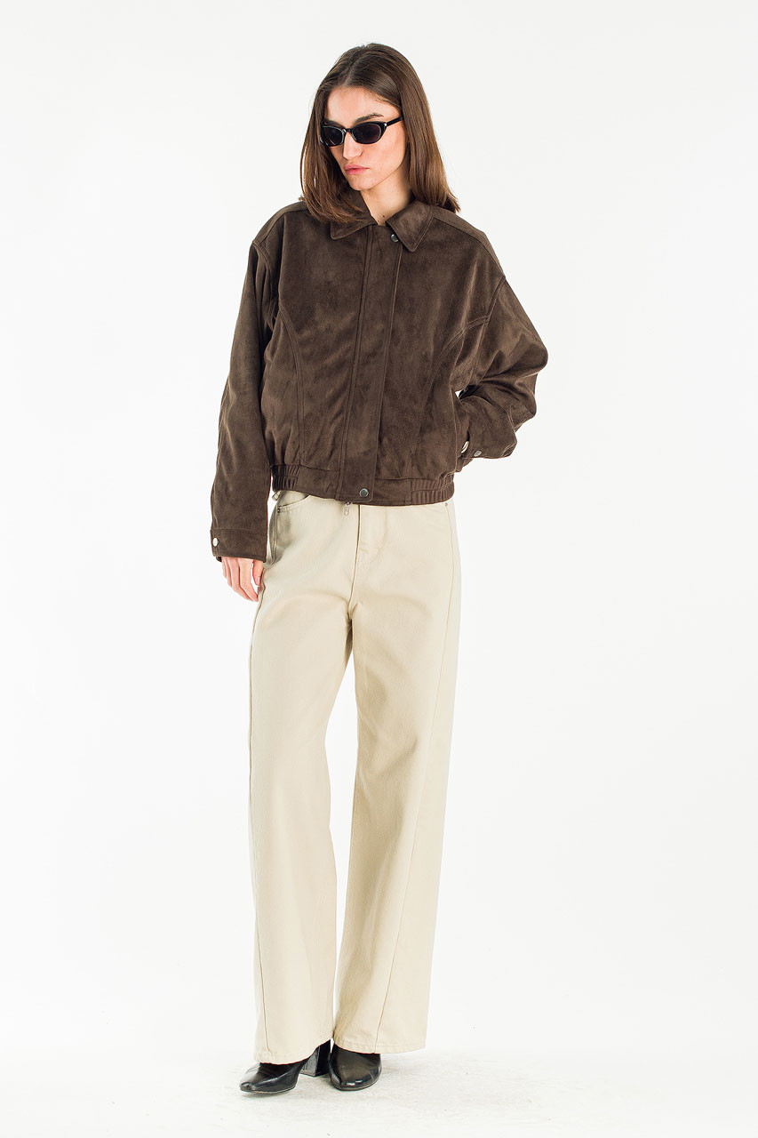 Bea Suede Blouson, Khaki