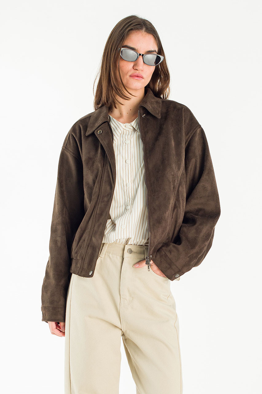 Bea Suede Blouson, Khaki