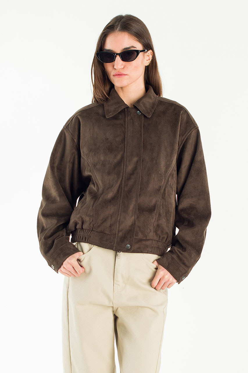 Bea Suede Blouson, Khaki
