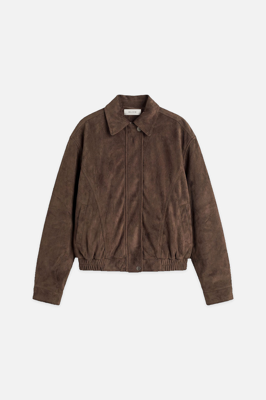 Bea Suede Blouson, Khaki