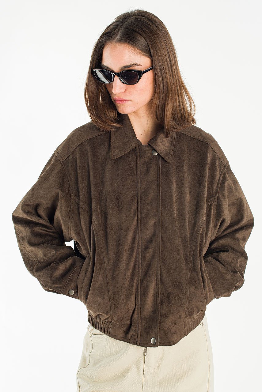Bea Suede Blouson, Khaki