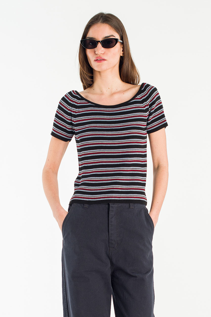 Willow Off Shoulder Tee, Black