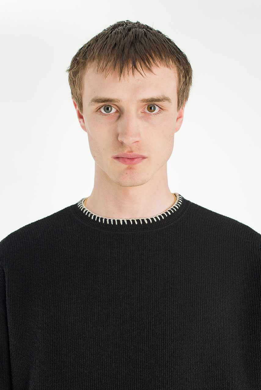 Menswear | Stitch Knitted Crop Tee, Black