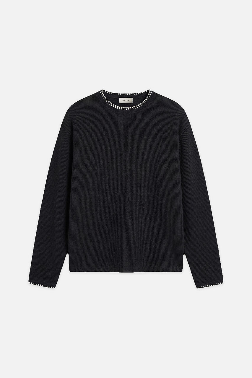 Menswear | Stitch Knitted Crop Tee, Black