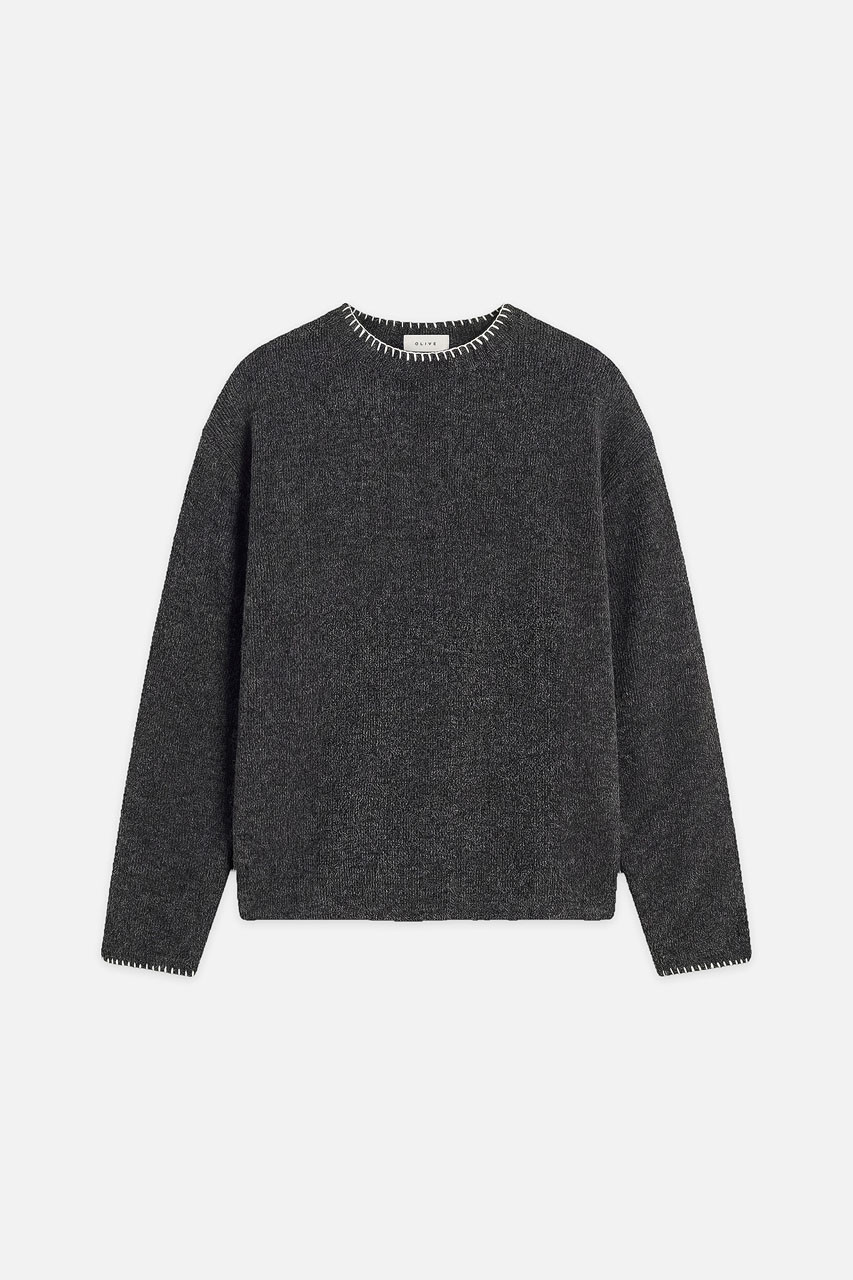 Menswear | Stitch Knitted Crop Tee, Charcoal