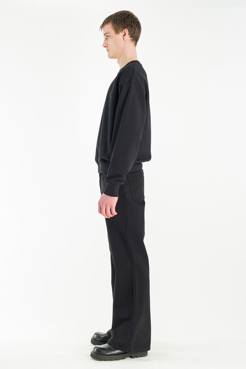 Menswear | Cropped Mid-Weight Sweatshirt, Black