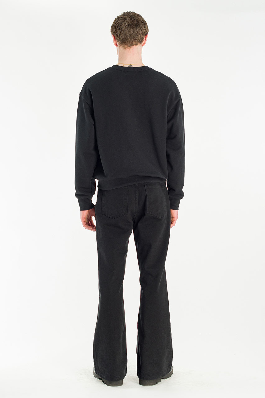 Menswear | Cropped Mid-Weight Sweatshirt, Black