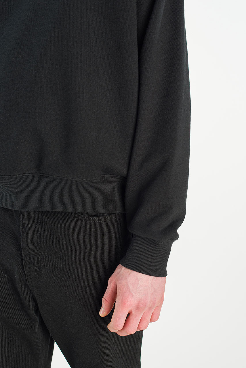 Menswear | Cropped Mid-Weight Sweatshirt, Black