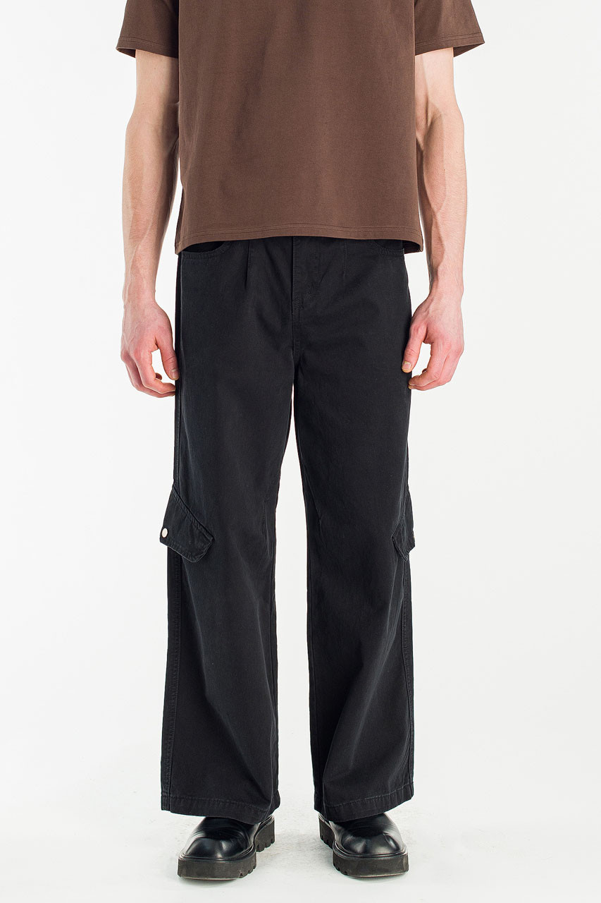 Menswear | Vintage Wash Cargo Pants, Washed Black