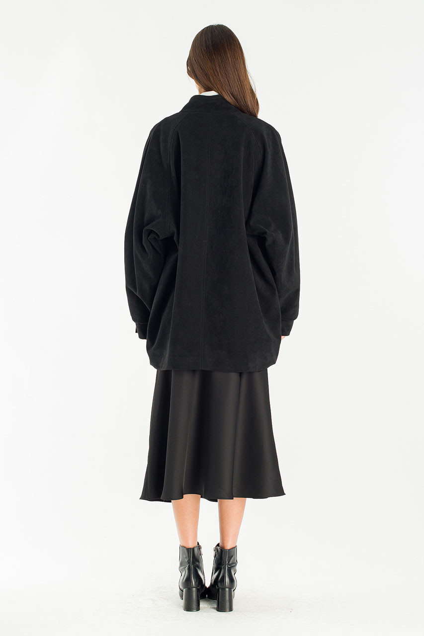 Henry Faux Suede Boxy Jacket, Black