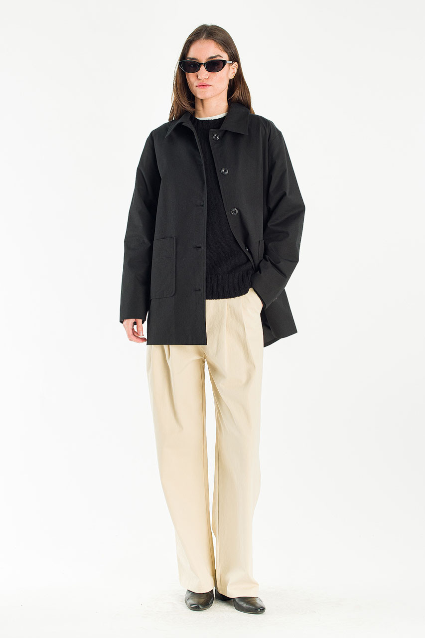 Essay Half Trench Coat, Black