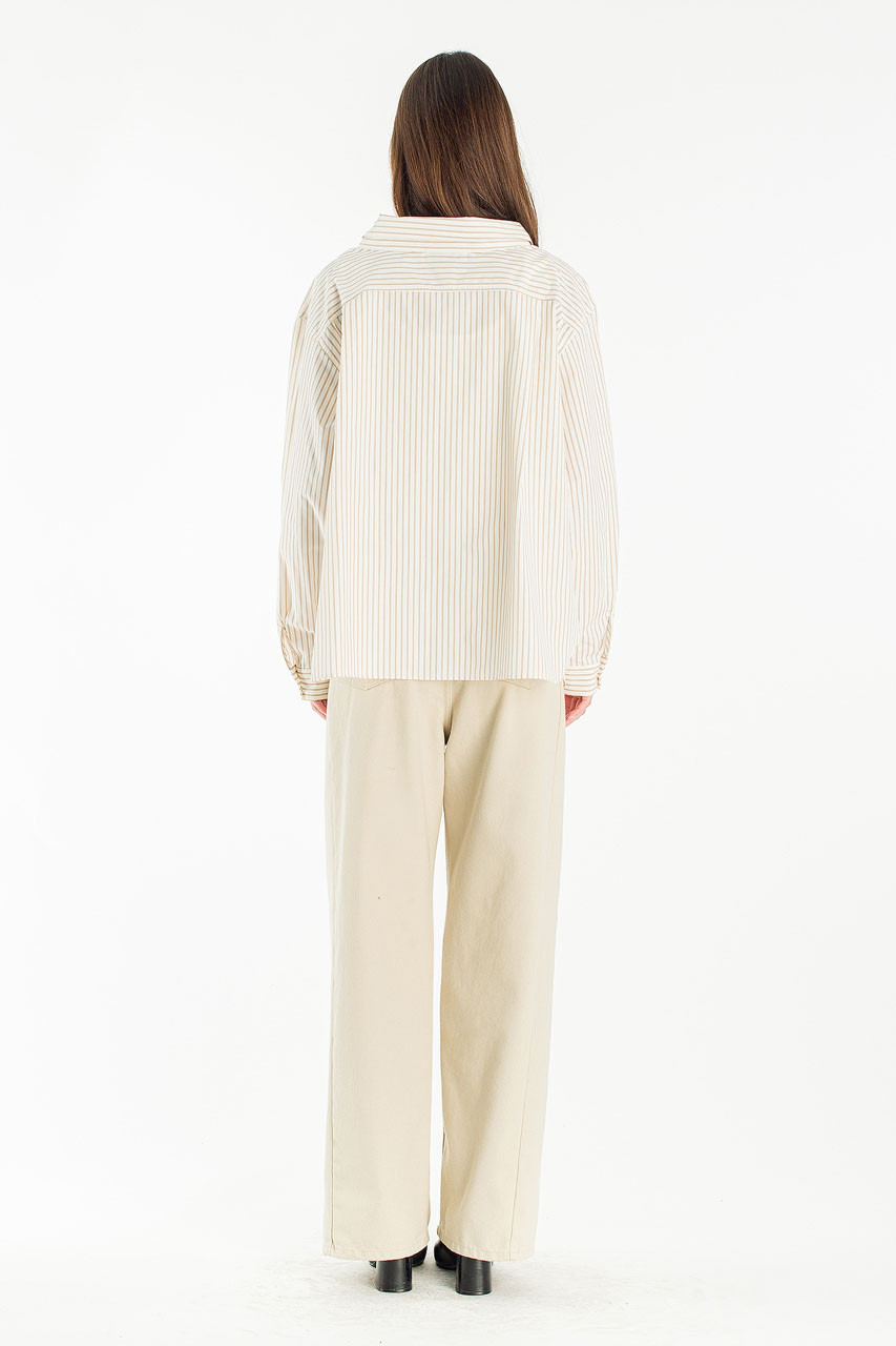 Muse Stripe Blouse, Beige