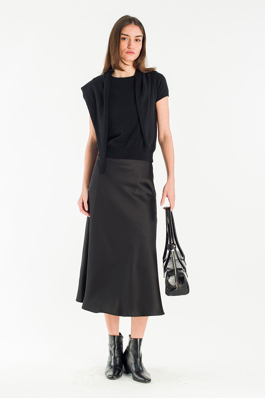 Lenn Scoop Neck Jumper & Scarf, Black