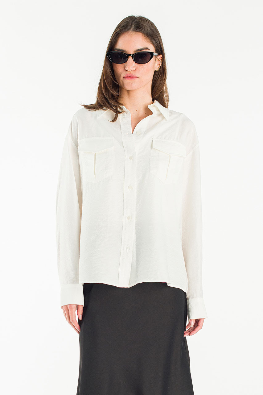Lenn Twin Picket Blouse, Ivory